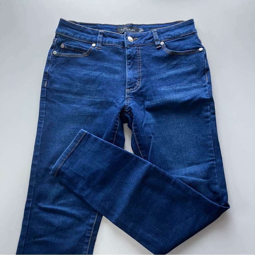 Tahari Chloe Fit Solution Skinny Stretch Jeans Dark Indigo Women’s Size 4/27